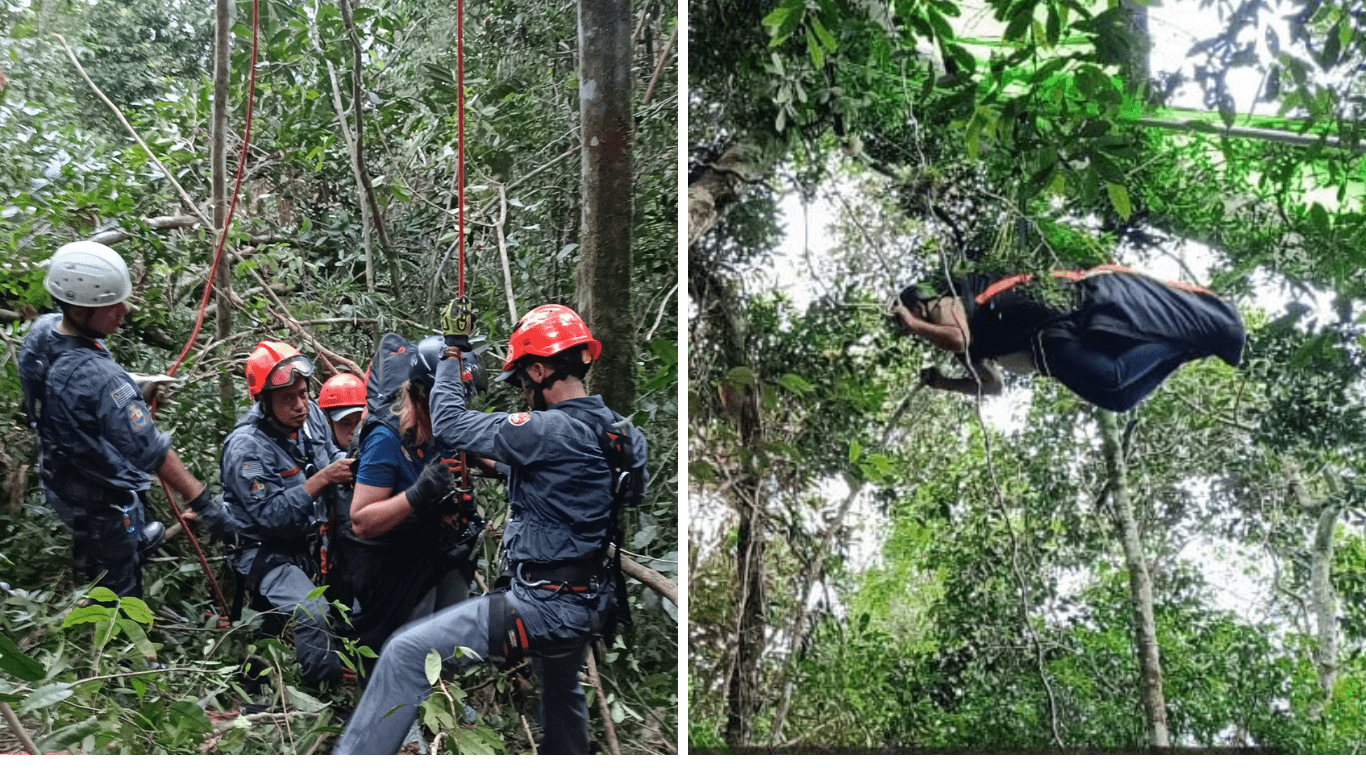Bombeiros resgatam vítimas em acidentes envolvendo parapente e asa-delta em Caraguá