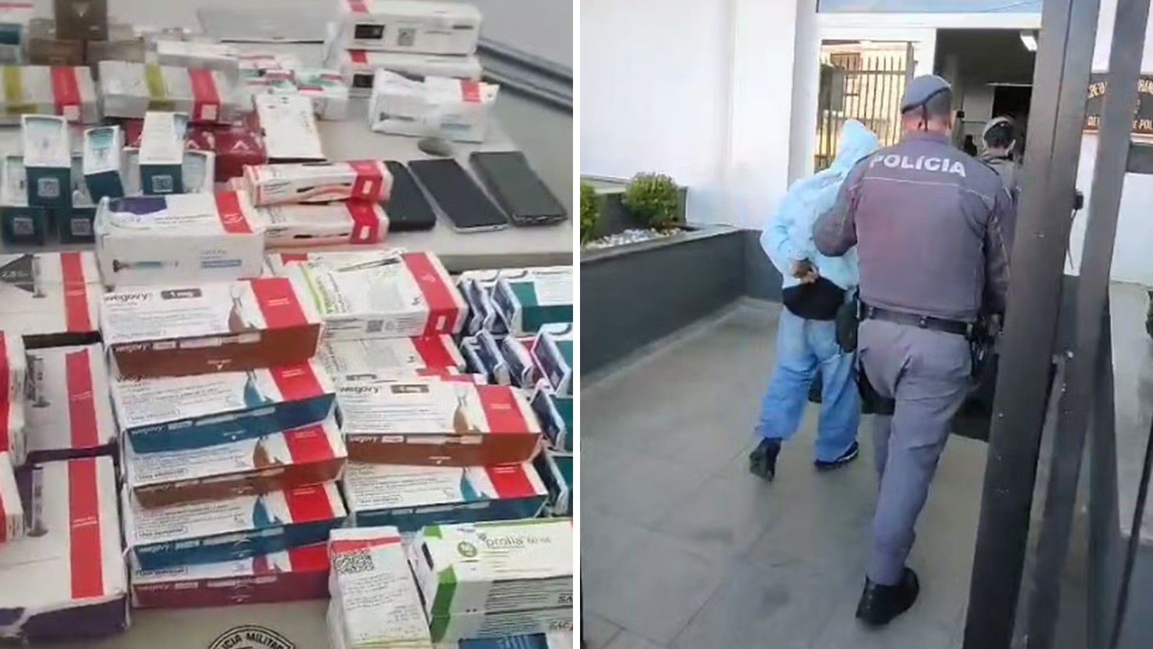 Quadrilha é presa após invadir farmácia e roubar remédios avaliados em R$ 150 mil, em Atibaia.