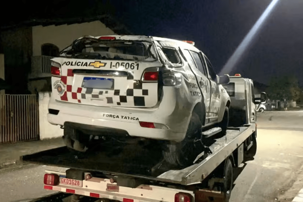 PM morre após viatura capotar durante perseguição em Taubaté